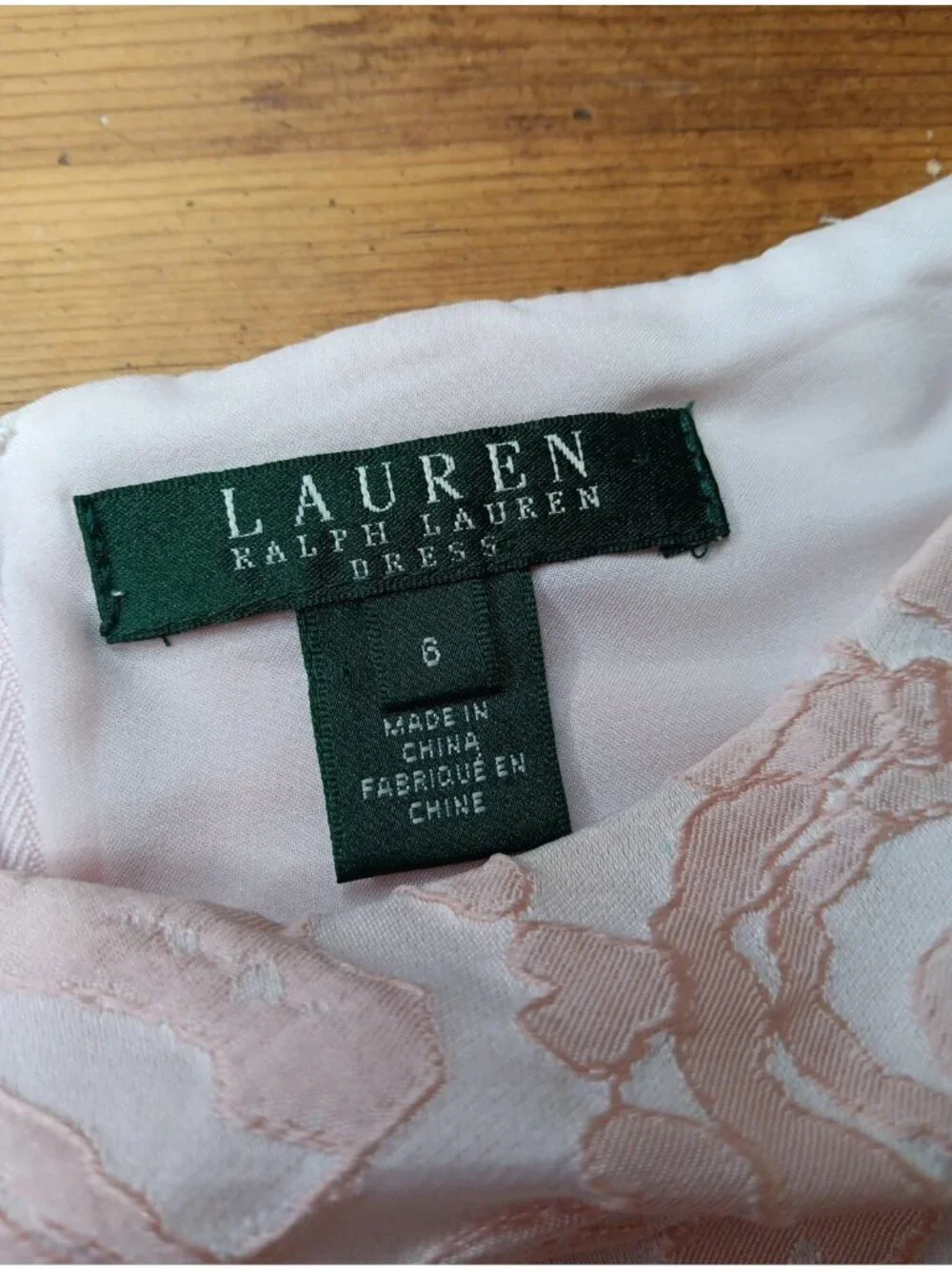 Ralph Lauren Ruched Sheath Dress Sz 6 Pink Jacquard Floral Romantic Event Glam - Picture 5 of 8